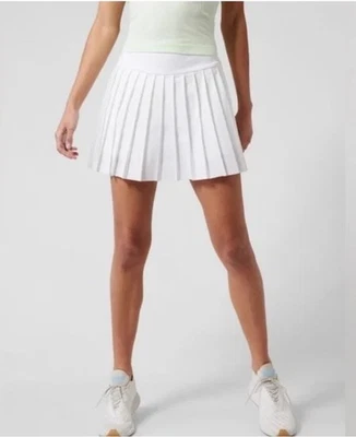 Athleta Elevate Skort Women’s Large White Tennis Golf Pleated Skirt Zip Pocket - Image 1 of 4
