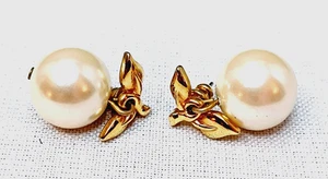 Ohrringe Frucht Kunstperlen Glanzperle goldfarben Blätter Vintage Avon Hänger Posten - Bild 1 von 16
