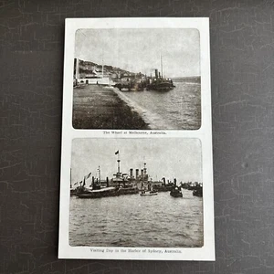 Cartolina antica Greytone SPEDIZIONE piroscafi in porto a Melbourn e Sydney Australia - Foto 1 di 4