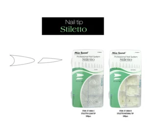 Puntas de uñas Mia Secret Stiletto 500 o 100 piezas transparentes o naturales #1-10 elige la tuya - Imagen 1 de 23