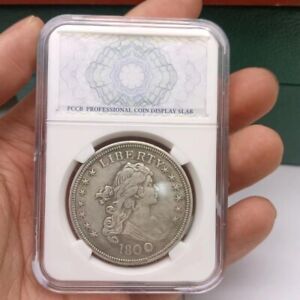 1800 year draped bust silver coin 1 dollar coin - detailed - rare early coins-
