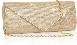 Larcenciel Clutch Purses for Women, Sparkling Envelope Evening Bag with Detachab - Picture 1 of 12