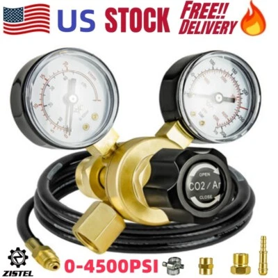 1* Argon CO2 Mig Tig Regulator Welding Flowmeter Gas Gauge Welder w/ 6.6FT Hose - Image 1 of 4