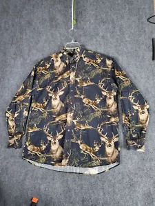 Legendary Whitetails Button Down Shirt Men Sz L Deer Buck Hunting Workwear - Picture 1 of 9