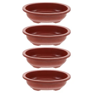 Macetas de entrenamiento grandes para bonsái de 4 piezas flores de plástico para el hogar - Imagen 1 de 12