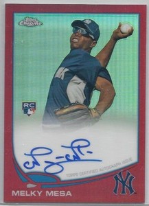 2013 Topps Chrome RED REFRACTOR AUTOGRAPH #157, Melky Mesa, NY Yankees. SN 07/25