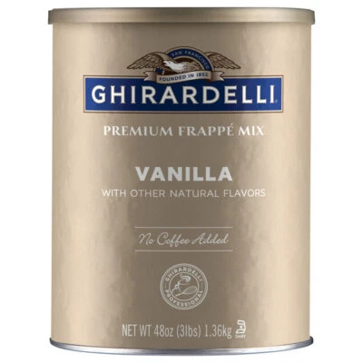 Ghirardelli 3 lb. Frappe con sabor a vainilla base de bebidas Frappe mezcla Foto 1 de 3