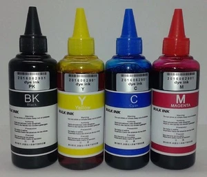 Tinta Dye para recargar cartuchos y CISS  Epson excelente calidad 4 x 100ml - Picture 1 of 1