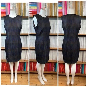Vestido lápiz vintage años 90 damas ESCADA Margaretha Ley 8 10 bordado satinado - Imagen 1 de 12