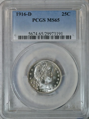 1916 D Barber quarter, PCGS MS65..........Type Coin Company Cover