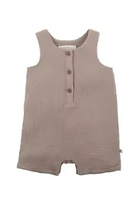 FOX AND FINCH Armadillo Crinkle Romper Baby In Brown Size 000 NEW WITH TAGS - Picture 1 of 2