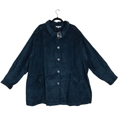 Chaqueta de pana Woman Within 5 botones para mujer talla 5X (38/40) color verde bolsillos Foto 1 de 4