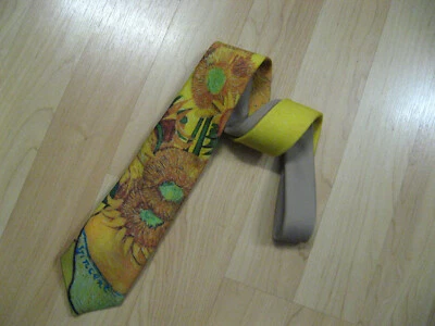 Corbata Ralph Marlin Vincent Van Gogh Vintage 1990 - Corbata delgada de girasoles de 3" Foto 1 de 4