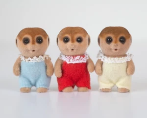 Sylvanian Meerkat Triplets bebé observador figura estilo vintage Calico Critters - Imagen 1 de 4