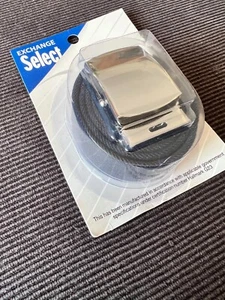 GENUINE U.S.A.F. Men's Belt: BLUE COTTON WITH MIRROR BUCKLE AND TIP - NEW - Picture 1 of 4