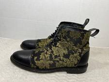 Taft The Jack Men's 45 US 12 Boot Hand Crafted Gold Floral Some Wear/Scuffs/Heel