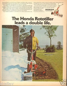 1971 LARGE Print Ad of Honda F-28 F28 Rototiller Snowblower - Picture 1 of 1