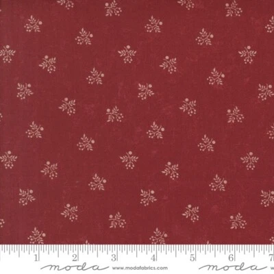 A  Vintage Christmas Red Holly Blenders Troubles Moda Half Yard - Image 1 of 2