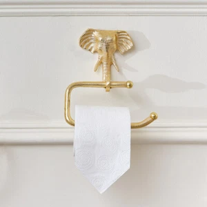 Testa di elefante oro metallizzato bagno supporto rotolo guida accessori decorativi - Foto 1 di 3