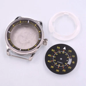 Custodia orologio 44 mm acciaio massiccio adatta a ETA 2836 Miyota 8205 8215 821A DG2813 ST1612 - Foto 1 di 5