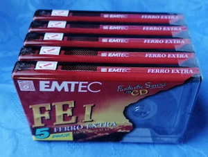 SET 5 PACK AUDIO CASSETTA 60 EMTEC FANTASTIC SOUND COMPACT MUSIC CASSETTE FE I - Imagen 1 de 4