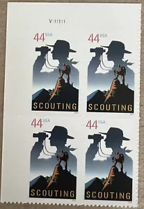 US Scott 4472 44c 2010 Scouting Plate Block of 4 VF MNH - Picture 1 of 3
