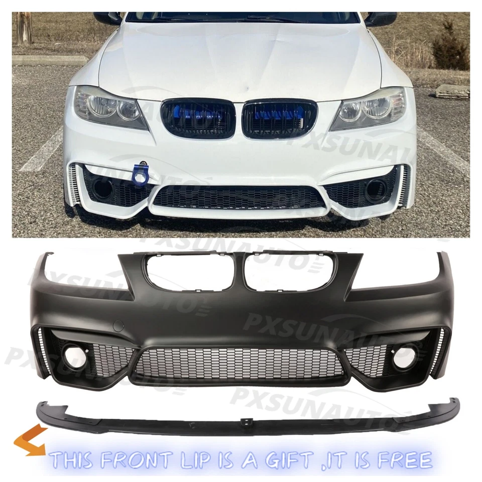 Body Kit Front Bumper Cover Fit  M4 Style For BMW 3 Series E90 E91 F80 2008-2011 Foto 1 de 4