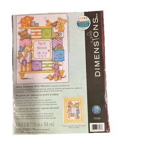 Dimensions Nursery Counted Cross Stitch Kit Baby Drawers Birth Record #73538 - Bild 1 von 2