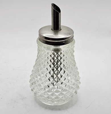 Vintage Diamond Point glass sugar bowl pour dispenser “restaurant style” Retro - Image 1 of 4