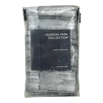 Hudson Park 拉丝纹理条纹 EURO Sham 灰色 — 第 1/4 张图片
