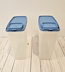 Vintage Tupperware 2er Set Müslibehalter 1588-5 mit blauem Deckel 1589-8 - Bild 1 von 12