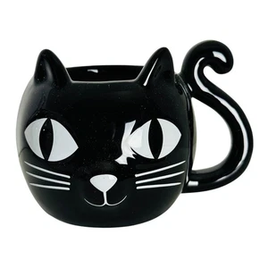 Way to Celebrate Halloween Figural Black Cat 3D 15oz Coffee Tea Mug Retro Style - Picture 1 of 3