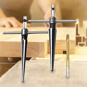Handheld T Handle Taper Reamer Set 5-16mm 3-13mm Core Drill Bit Woodworker Tool - Picture 1 of 13
