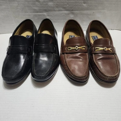 Lote De Zapatos De Vestir Bostonianos Marrón y Negro De Colección Para Hombres Corona Windsor Stockbridge Talla 9 Foto 1 de 4