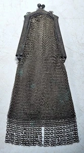 Vintage Art Deco Silver Mesh Chainmail Purse - Antique Evening Bag - Picture 1 of 11