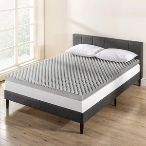Mellow 4 Inch Egg Crate Memory Foam Mattress Topper with Infusion, Twin XL - Picture 1 of 8