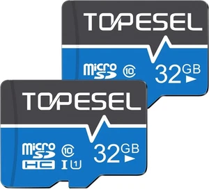 TOPESEL 32Go Carte Micro SD 2Go Pack Cartes Mémoire SDHC UHS-I TF 32Go, Bleu - Photo 1 sur 7