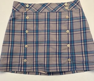 Lady Hagen Skort Purple Plaid Golf Tennis Stretch Shorts Underneath Sz 8 - Picture 1 of 11