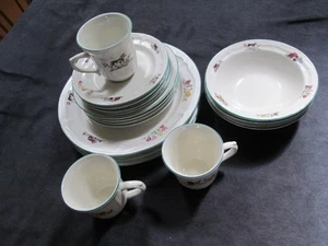 VINTAGE SET OF FAIRHAVEN CHINA 4 PLACE SETTINGS MINUS 1 CUP FARM SCENE - Picture 1 of 16