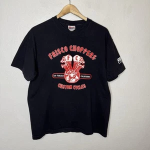 Frisco Choppers Custom Cycles Shirt Herren Größe Large schwarz rot Totenköpfe Tee Tshirt - Bild 1 von 12