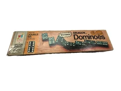 Vintage Milton Bradley Dragon Double Six Dominoes 1970 Complete Box Top Missing - Image 1 of 4