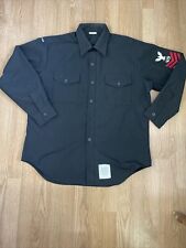 Navy Seabee's Men's Black Dress Shirt Men's 17 1/2X35