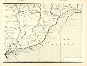 XX Sec.Orig. XiloTopographica: "WESTKÜSTE LIGURIEN" GENUA.Italien.Ätna - Bild 1 von 1