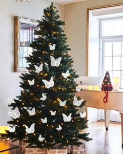 Christmas Tree Decorations 12pcs 3D Bling Butterfly Wall Stickers Decor UK - Picture 1 of 14