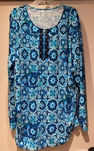 AmberNoon II Swim Cover-Up UV Protection Sz 4XL by Dr. Erum Ilyas Half-Zip - Picture 1 of 4