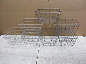 LOTE DE 7 CESTAS DE ALMACENAMIENTO ARTESANAL PARA PISCINA INDUSTRIAL ARMARIO GIMNASIO ANIDAMIENTO ALAMBRE METÁLICO - Imagen 1 de 11