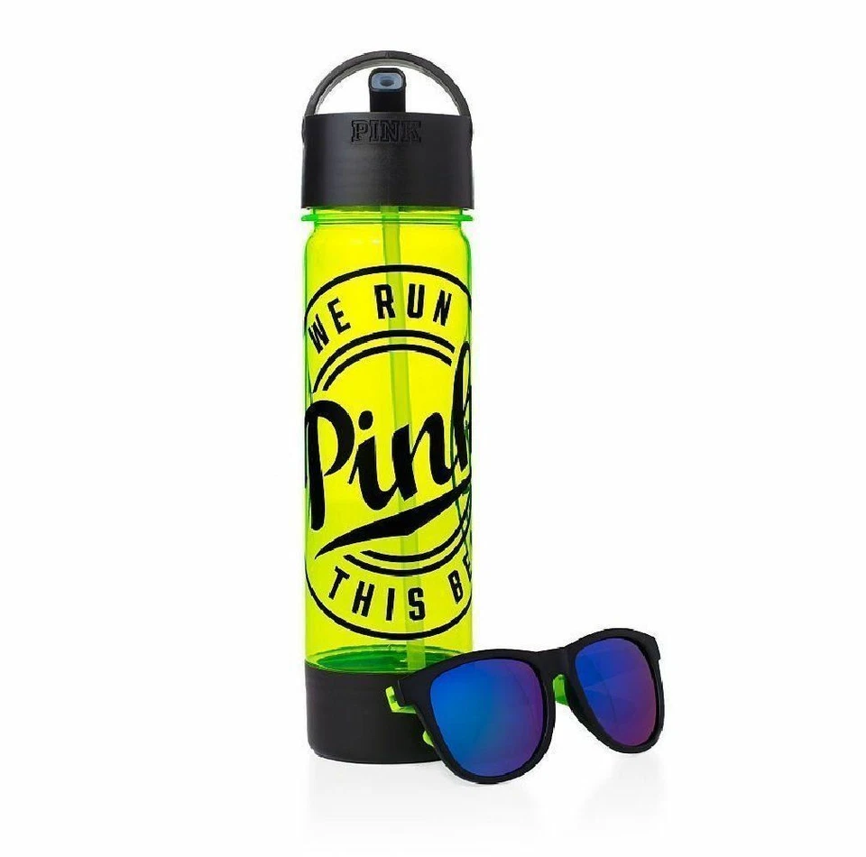 Victorias Secret PINK~Sunglasses & Campus Water Bottle~24oz~WE RUN THIS BEACH~ - Image 1 of 4