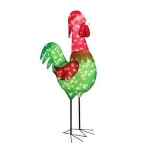 6 ft. Warm White Lights Outdoor 3D Rooster Christmas Holiday Yard Decoration - Picture 1 of 12