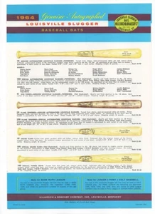 1964 Hillerich & Bradsby Baseball Bat Catalog, Full Color, 6 Pages Spring Summer - Picture 1 of 7