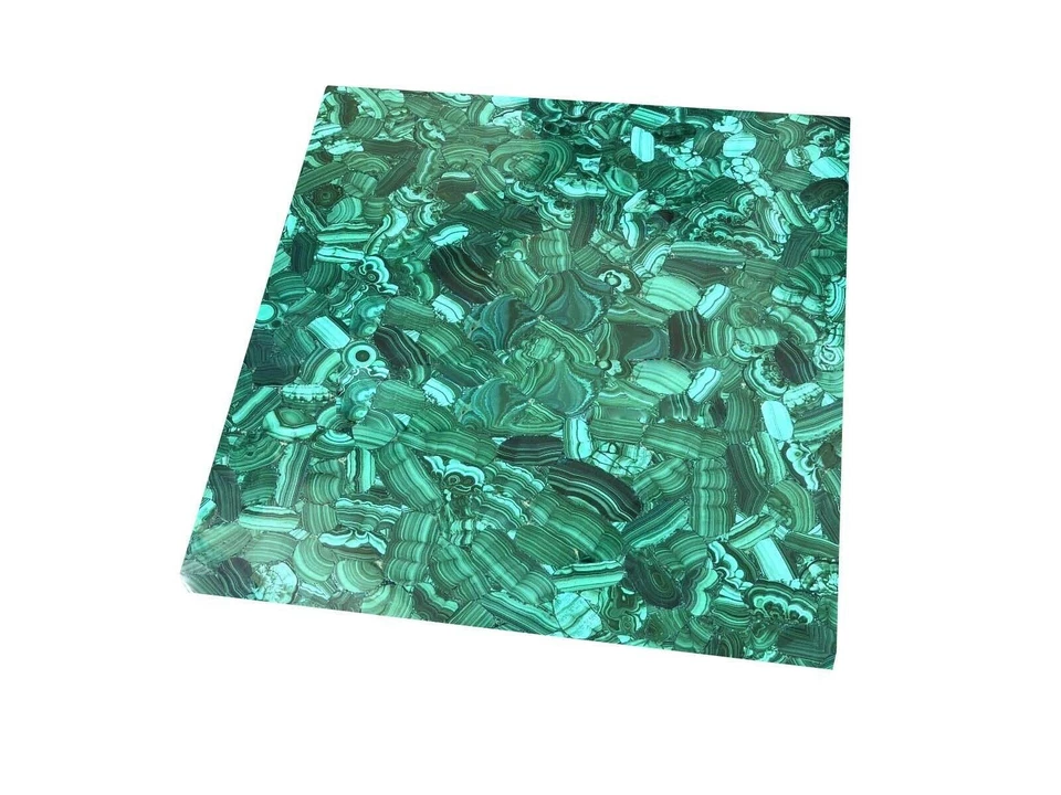  Marble Modern Coffee Table Malachite Stone Inlaid Mosaic Beautiful Art Decor  - Image 1 of 4